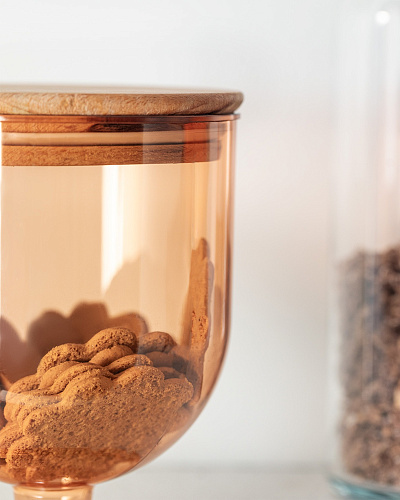 Контейнер для хранения продуктов Marion с крышкой 900 мл., 11.7x11.7x15.2 см. - янтарный