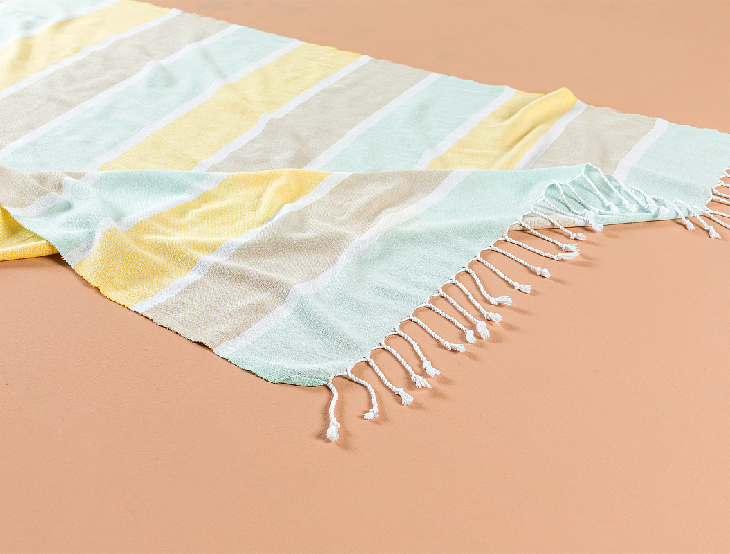 Полотенце Tilda Peshtemal 90x160 см. - желтое / зеленое