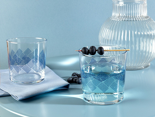 Набор стеклянных стаканов для напитков Pierretta-Blue из 4 шт., 380мл.
