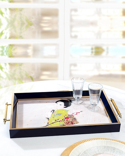 Поднос Charlise с ручками 46x31x7 см. - разноцветный