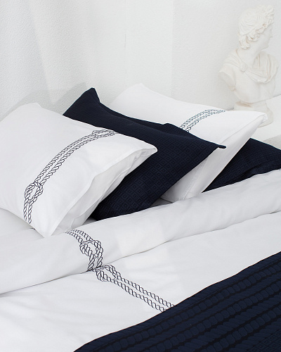 Комплект постельного белья двуспальный Rodez Yacht Collection с 4 наволочками и покрывалом 240x260 см, - хлопок