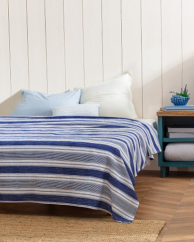 Покрывало полутораспальное Vermont с принтом 200x220 см. - хлопок