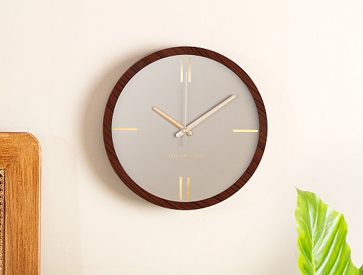 Настенные часы Delisle 30x30x3 см. - серые / коричневые