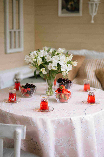 Скатерть ПВХ Exorde 140x200 см. - пудровая