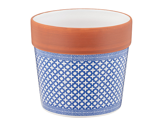 Кашпо Emilo 13,5x13,5x12,5 см. - белый / синий