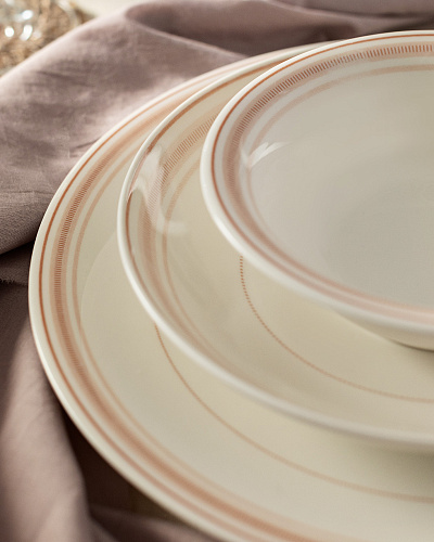 Столовый сервиз Moulin из 24 шт. - белый / персиковый