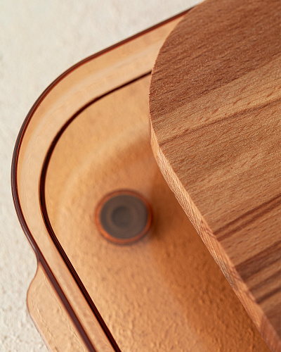 Разделочная доска из дерева Eolya с чашей 24,5x40,2x6 см. 