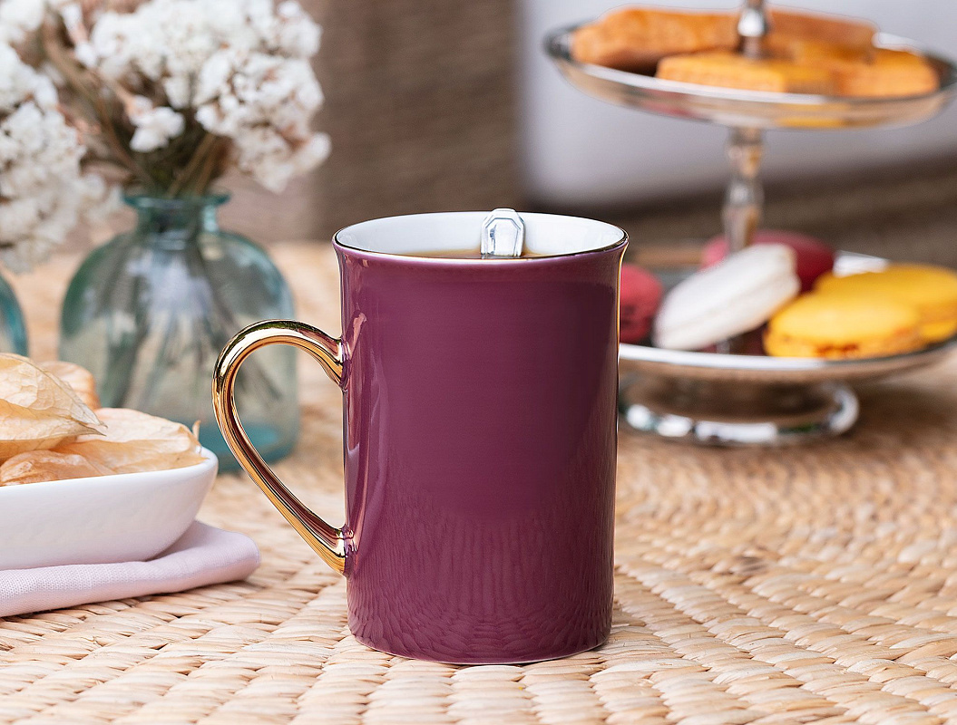 Фарфоровая кружка Achiko 225мл - сливовый