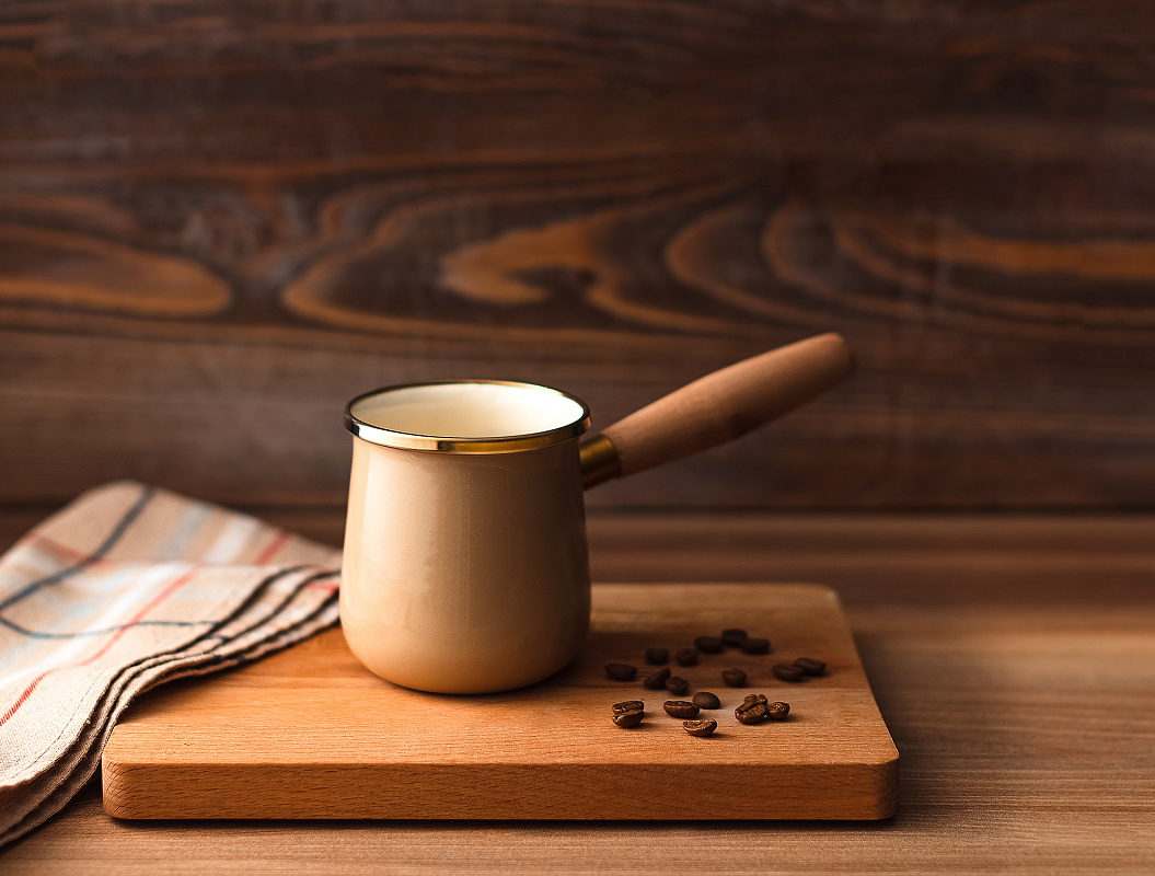 Турка Bonneville с деревянной ручкой 20x9 см, эмаль