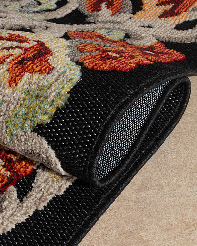 Ковер Lubien с цветами 200x300 см. - черный