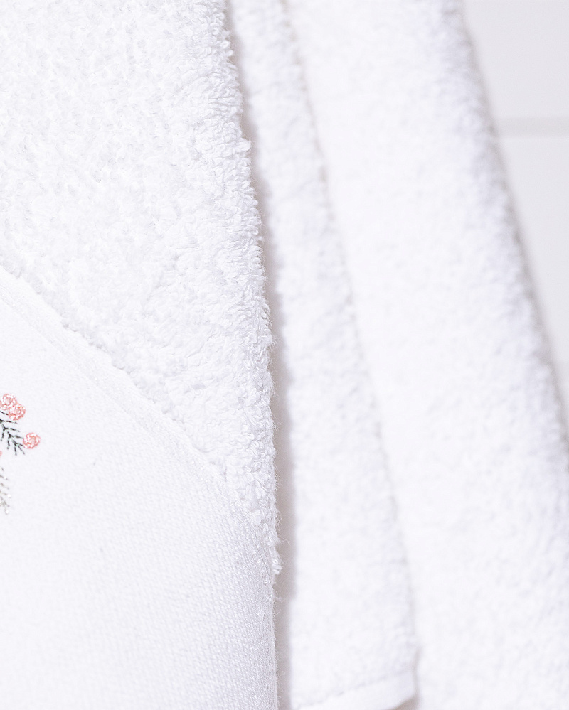 Полотенце для лица Eze 50х76 см - белое / пудровое