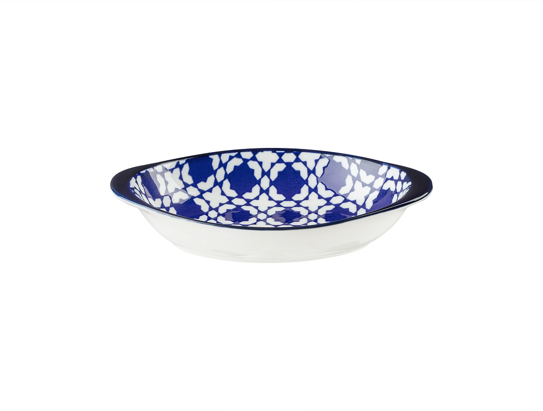 Овальная тарелка Reve Brest New Bone China 16x9x3 см - синяя