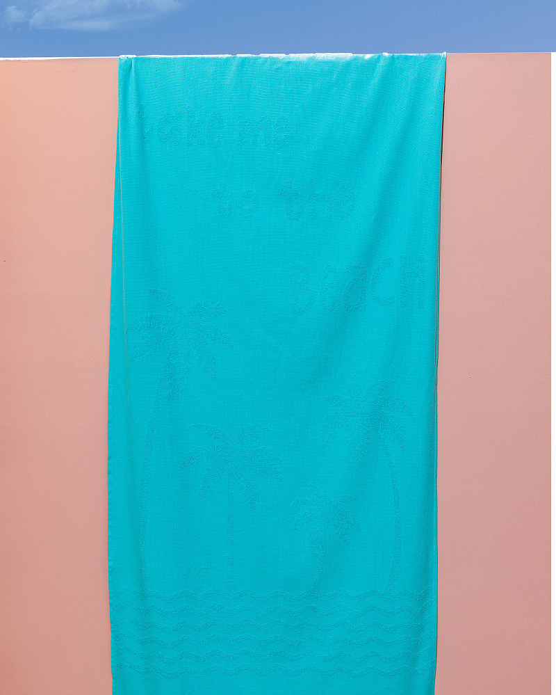 Пляжное полотенце Fourne из 100% хлопка, 70x150 см, бирюзовый 