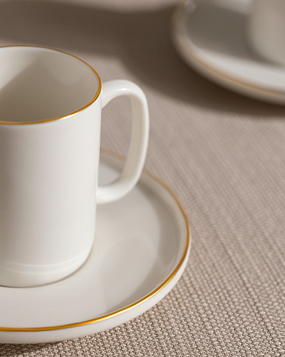 Набор кофейный Lumora из 12 шт., 100 мл. - белый / золотистый