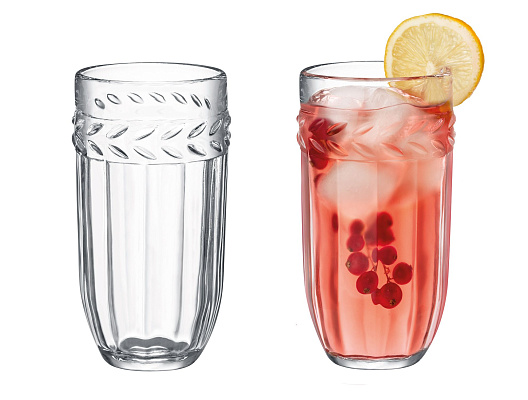 Набор стеклянных стаканов для напитков Medeline из 4 шт., 350мл.