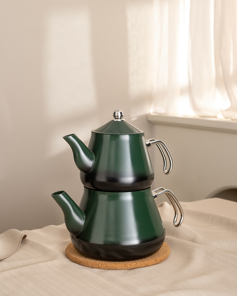 Турецкий двойной чайник Clarus 1000-2000 мл. - алюминий