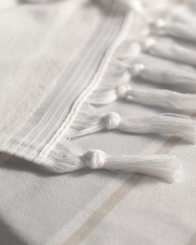 Полотенце для лица Raye Hammam 50x80 см. - голубое / бежевое