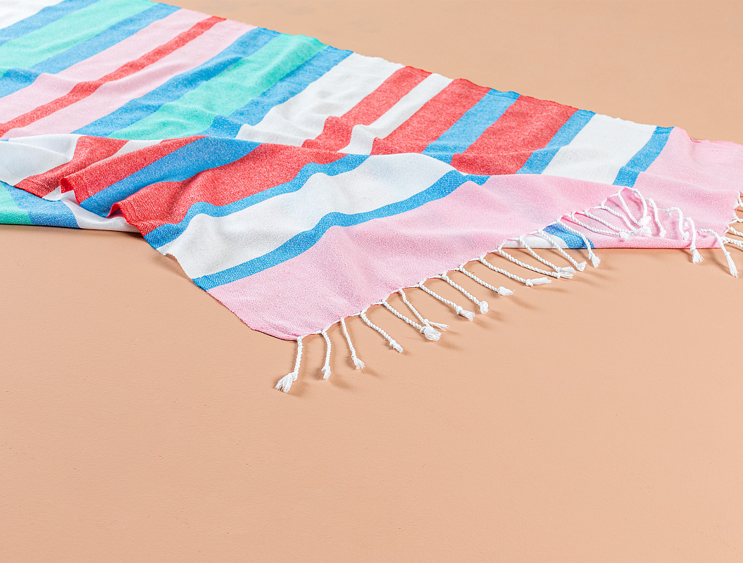Полотенце Tilda Peshtemal 90x160 см. - синее / красное