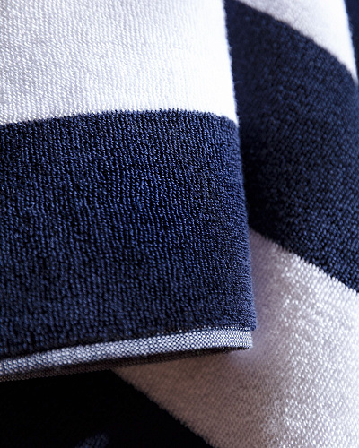 Пляжное полотенце Hecto 80x160см - белое/темно-синее