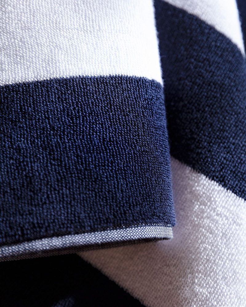 Пляжное полотенце Hecto 80x160см - белое/темно-синее