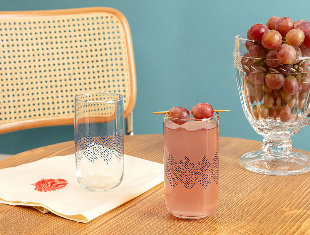 Набор стеклянных стаканов для напитков Musette-Blue из 4 шт., 365мл