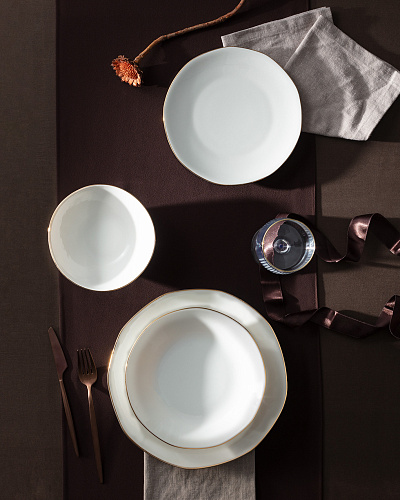 Столовый сервиз Collin из 24 шт. - белый / золотистый