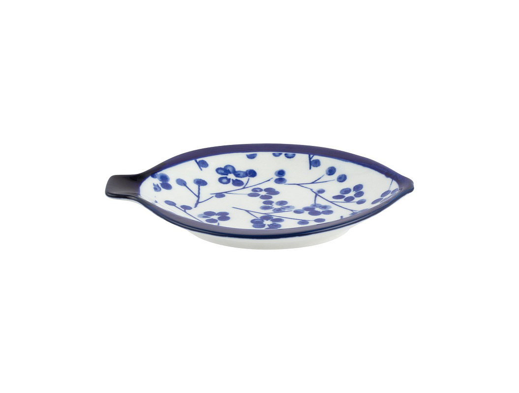 Мини-тарелка фарфоровая Reve Graine 10x8,5x1,5 см - синяя