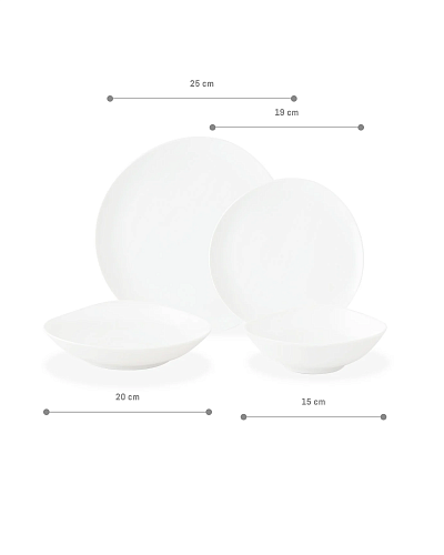 Столовый сервиз Bormio из 24 предметов, фарфор