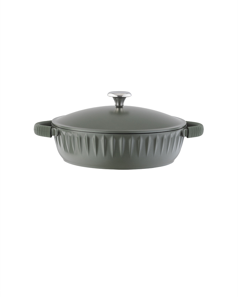 Кастрюля Freya с крышкой и силиконовыми съемными ручками 4,2 л., - алюминий