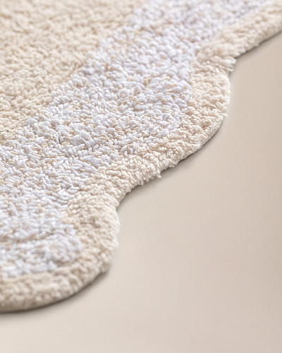 Коврик для ванной Gordes 50x80 см. - бежевый / белый