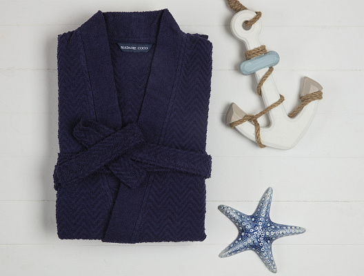 Мужской халат Nicola с ремешком S-M, хлопок