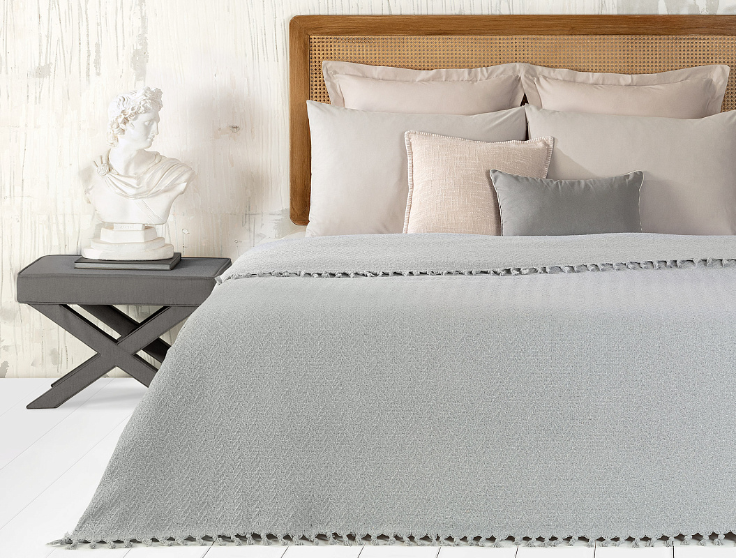 Покрывало двуспальное Stephane 220x240 см. - серое