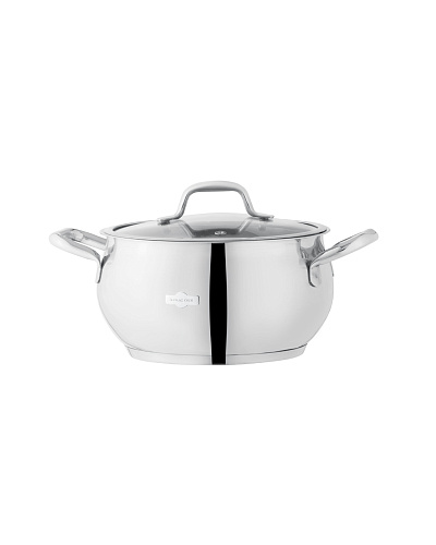 Кастрюля Vera с крышкой 26 см, нержавеющая сталь