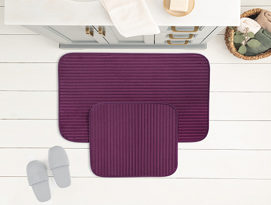 Набор ковриков для ванной Mathilda из 2 шт., 60x100+50x60 см. - сливовый