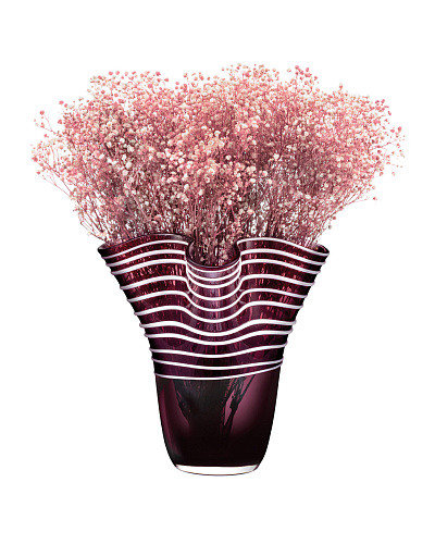 Стеклянная ваза ручной работы Honfleur 25x25 см. - сливовая