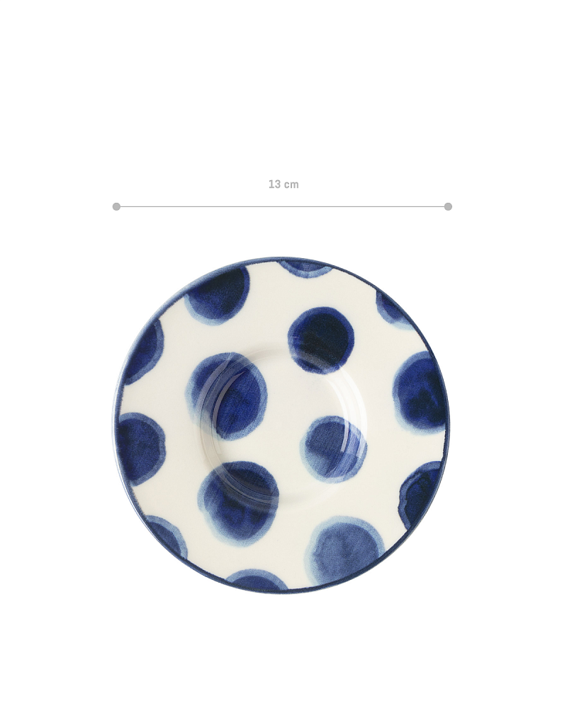 Набор фарфоровых чайных блюдец Luxe Rond из 6 шт., 13x13 см - синий
