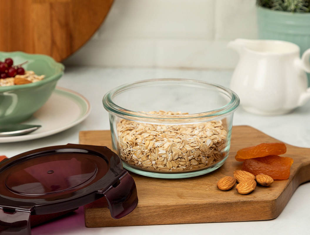 Стеклянный контейнер для хранения Corette 420мл - сливовый