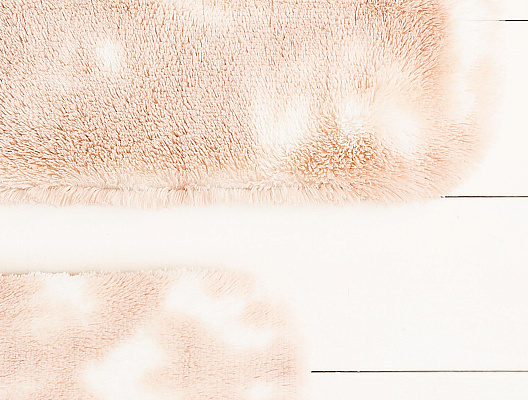 Комплект из 2 ковриков для ванной Damien: 60x100см и 50x60см - белый/пудровый