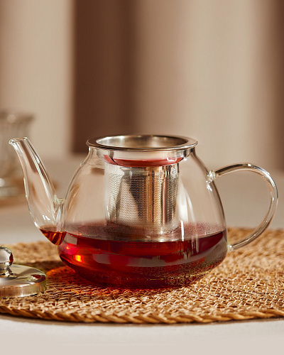 Чайник из боросиликатного стекла Helmond с сетчатым ситом, 950мл