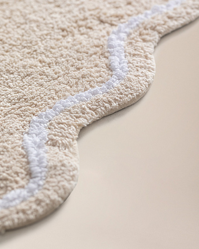 Коврик для ванной Yvoire 50x80 см. - бежевый / белый