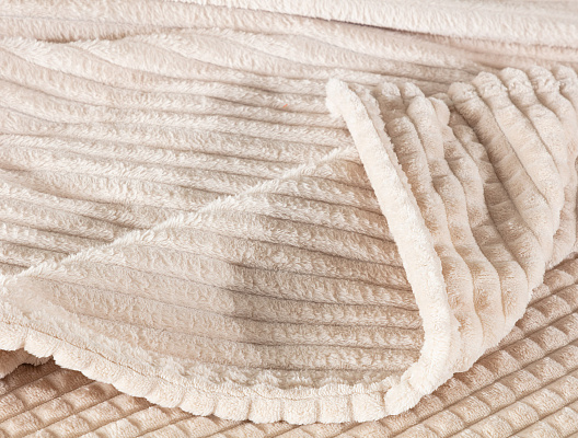 Покрывало полутораспальное Emile Wellsoft с двусторонним тиснением 200x220 см. - бежевое