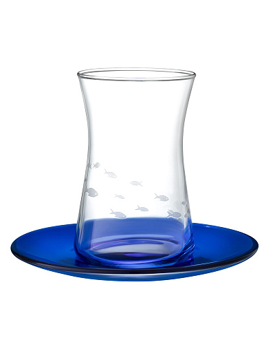 Набор стеклянных чашек и блюдец Gemma Poisson Chasseur из 6 шт., 170 мл