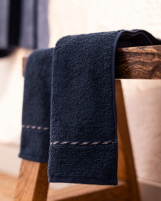 Набор банный унисекс халат и полотенце Jack  2 шт., S-М р., 50x90 см. - темно-синий