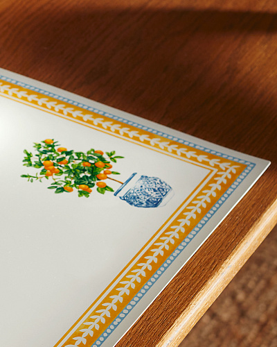 Набор сервировочных ковриков Oranger из 4 шт., 42x29 см. - оранжевый / белый