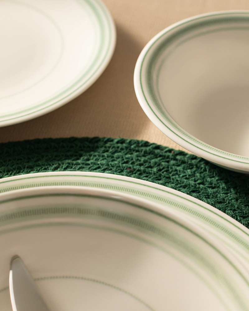 Столовый сервиз Moulin из 24 шт. - белый / зеленый