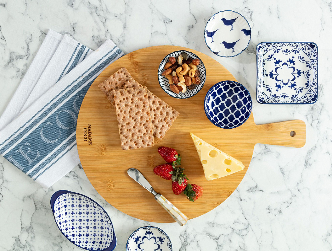 Круглая разделочная доска Richelle Bamboo 45x35x0,9 см