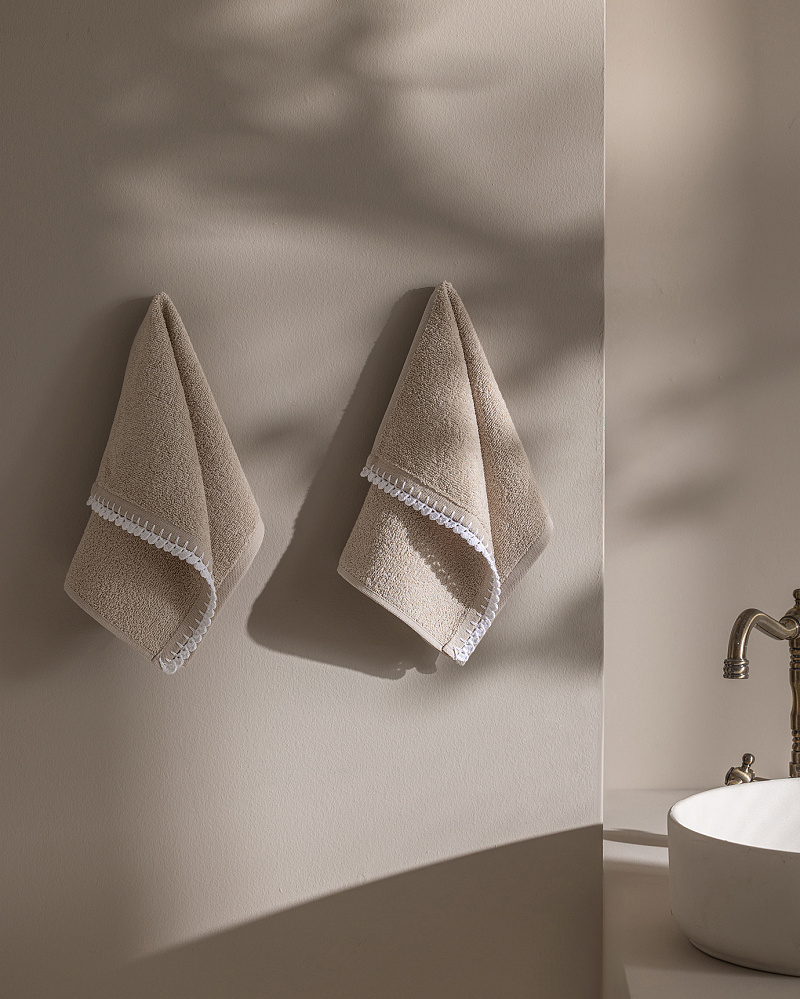 Набор полотенец для рук Camille Crochet из 2 шт., 30x40 см. - бежевый
