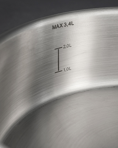 Кастрюля Raye с крышкой 24x7,5 см. - нержавеющая сталь