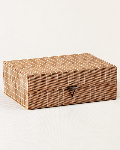 Шкатулка бамбуковая Simone 25 см. - бежевая