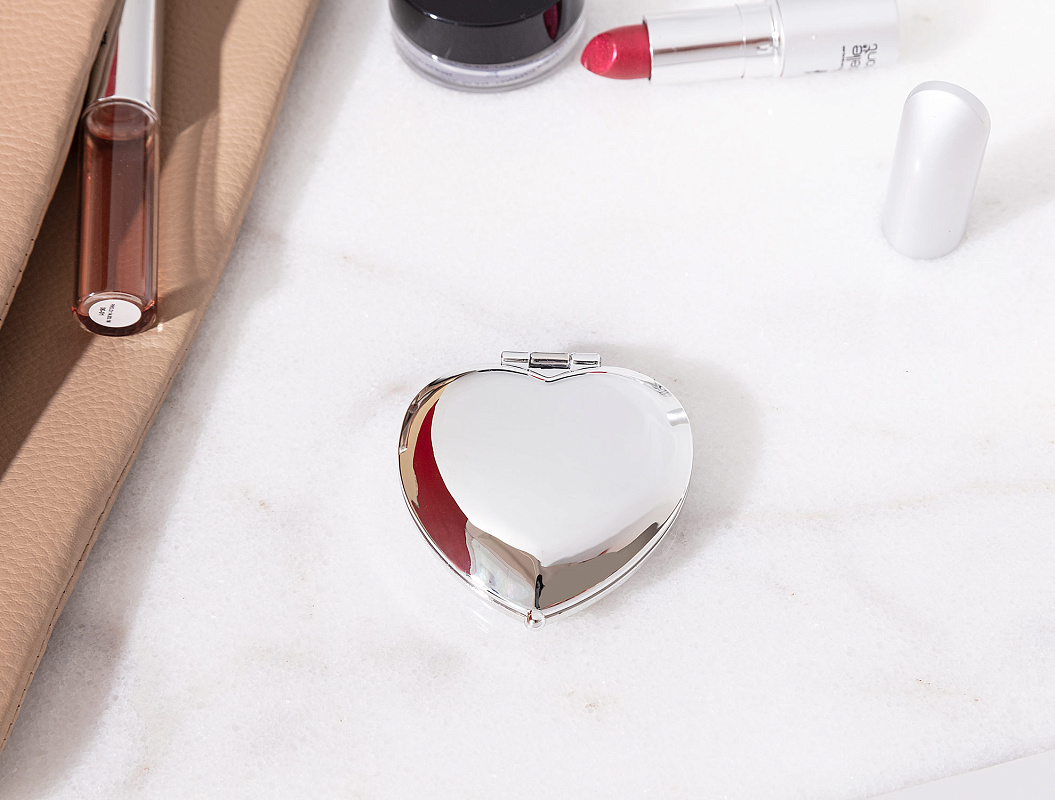 Мини-зеркало Amelie 6,1x5,8x1,6 см. - серебристое